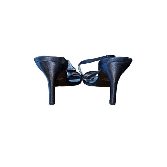 Jennifer Moore Onyx Black - Black Slingback - Jeweled Open Toe Heels Wmns Sz 10 - Picture 7 of 12